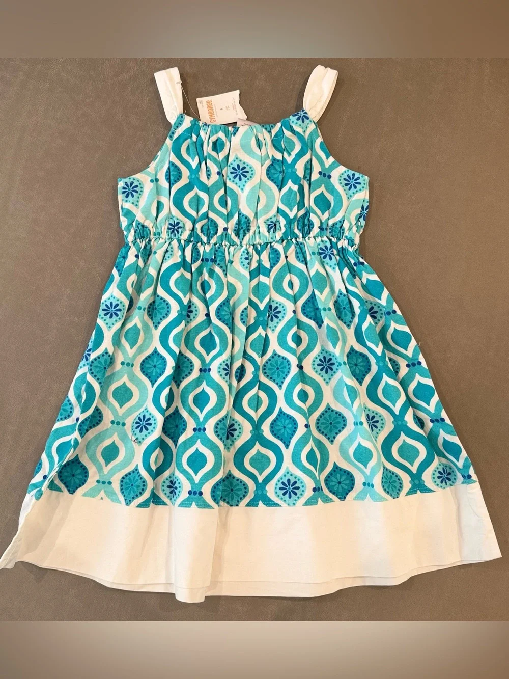 Gymboree Girls Size 5 Dress NWT Linen Cotton Aqua Blue Tassel Summer